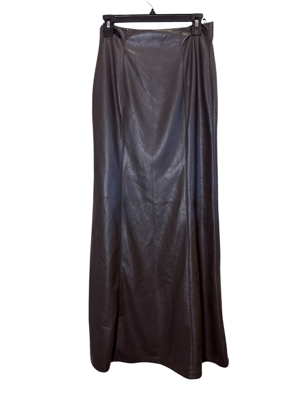 Nanushka Carlotta Alt-Leather Minimalist Designer Maxi Floor Length Tulip Skirt